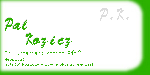 pal kozicz business card